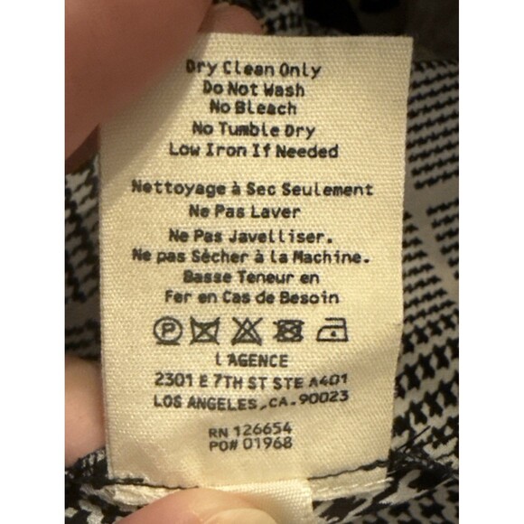 L'AGENCE Chiara Camisole Tank 100% Silk Herringbone Plaid Peplum Romantic SZ S - Picture 10 of 13